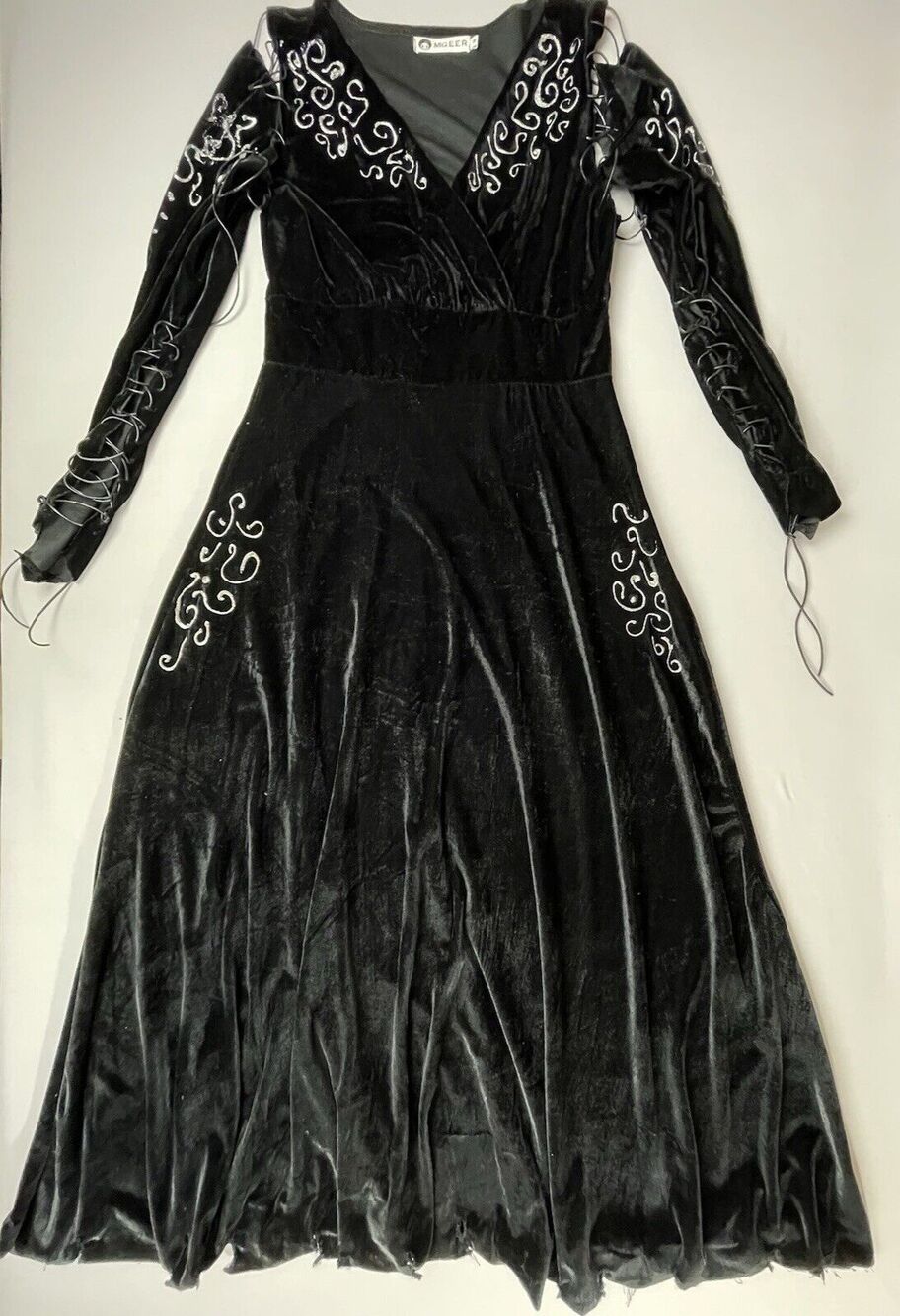 Velvet Dress Women's Med Black Silver Altered Cosplay/Costume Fairy Victorian